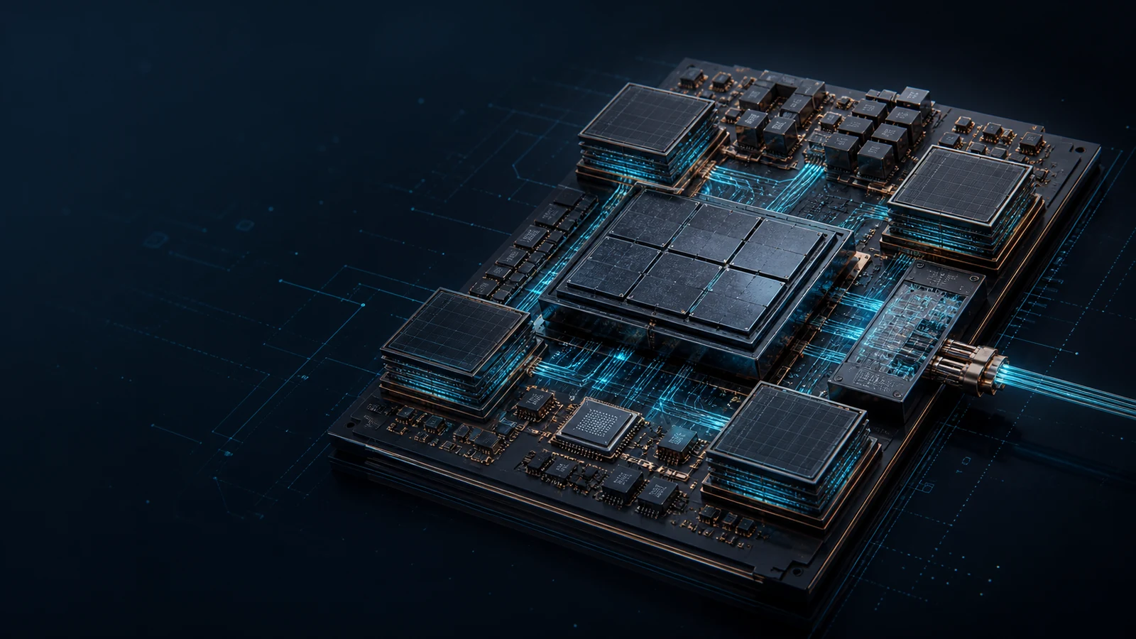 AI accelerator package with HBM, chiplets, photonic engine and persistent-state boundaries